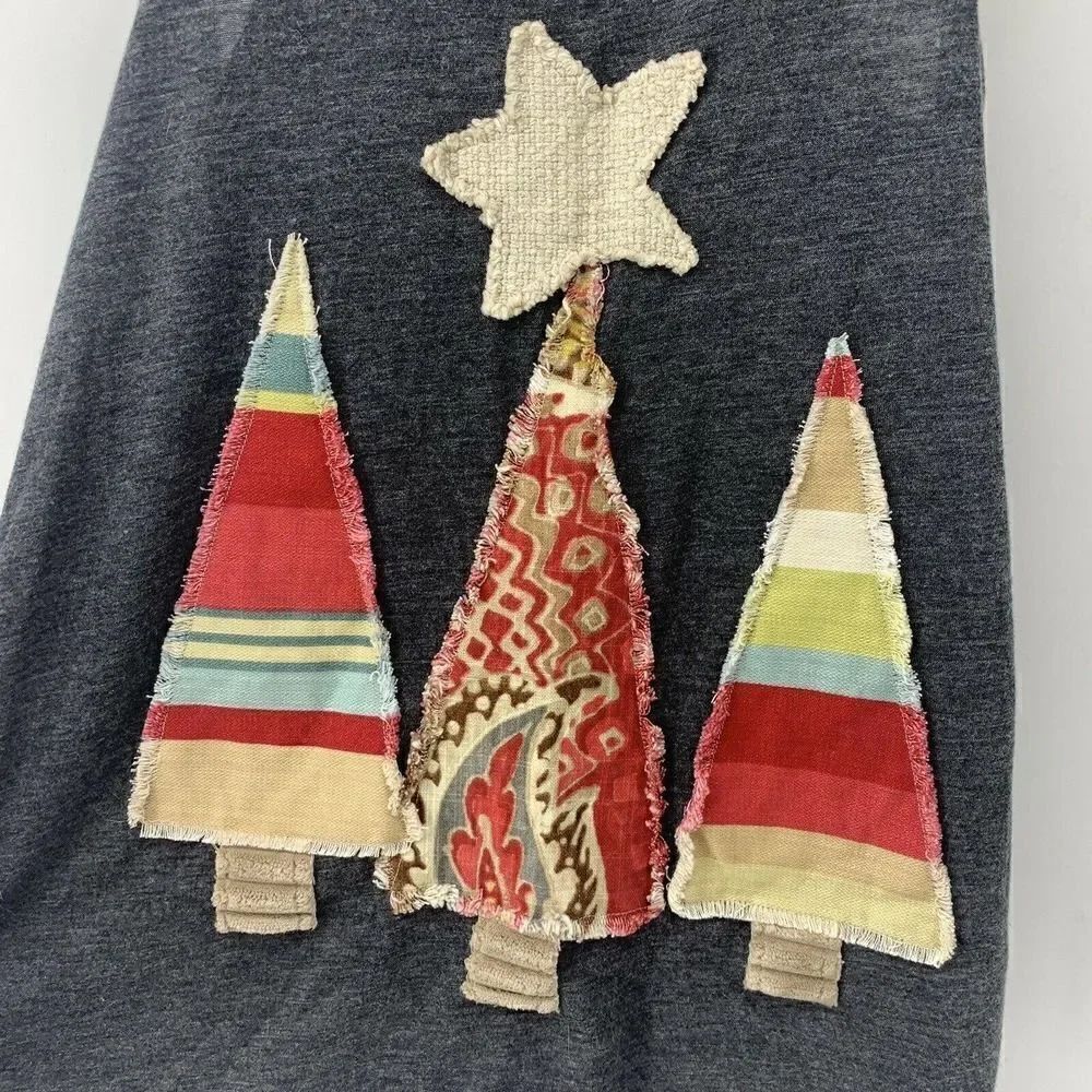 Christmas Tree Patchwork Racerback Tank Gray Small - Picture 2 of 4